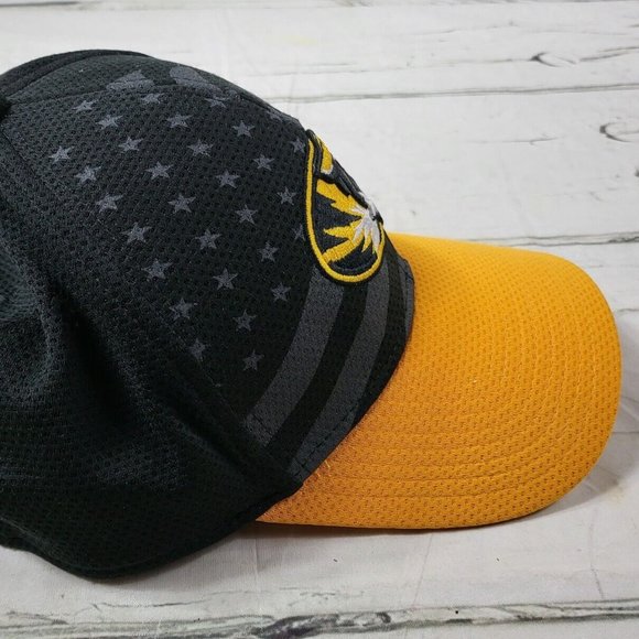 New Era 39Thirty Black/Gold Fitted MU Tigers Baseball Cap US Flag Med/Large EUC - Picture 2 of 6